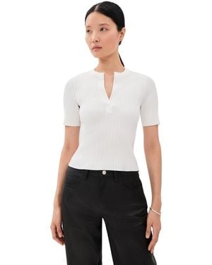 Jonathan Simkhai Miley Short Sleeve Top - White