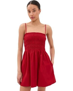 Pistola Mina Smocked Bodice Mini Dress - Red