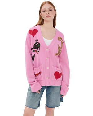 The Elder Statesman Entity Daily Easy Cardigan - Pink