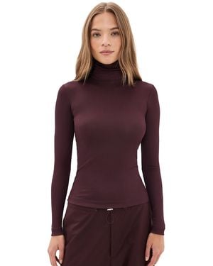 Agolde Caryle Turtleneck Top - Purple
