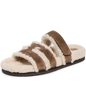 Tory Burch Ines Shearling Sport Slides - Multicolour