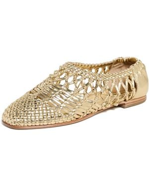 Jonathan Simkhai Eden Metallic Open Weave Ballet Flats - White