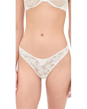 Fleur du Mal Le Stretch Lace Thong - Blue