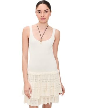 Polo Ralph Lauren Pointelle Tier Dress - Natural