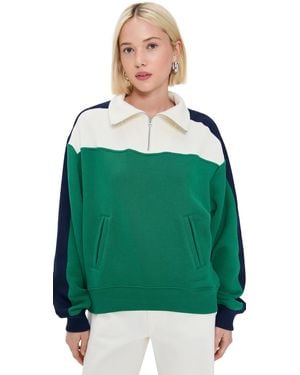 Rag & Bone Vintage Terry Sport Block Half Zip - Green