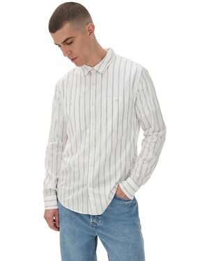Vince Port Stripe Double Pocket Shirt - White