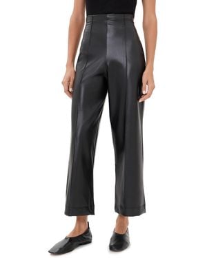 Ripley Rader Cropped Vegan Leather Straight Leg Pants - Black