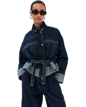 3.1 Phillip Lim Boxy Jacket With Waist Ties - Blue