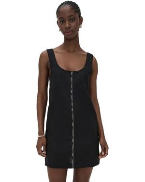 Little Lies Embroidery Stitch Short Dress - Black