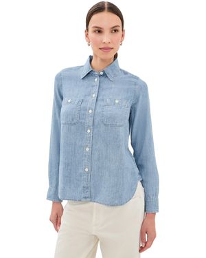 Faherty Tried & Truechambray Classic Buttondown - Blue