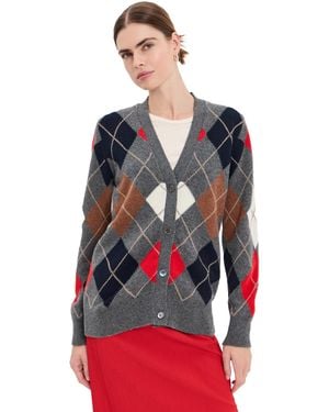 &Daughter The Ava Argyle Cardigan - Red
