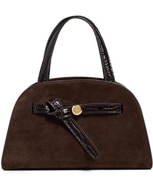 Tory Burch Romy Suede Small Bauletto Bag - Black