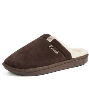 Brunch Essential Suede Shearling Slippers - Brown