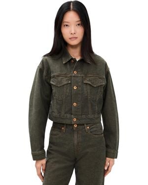 SLVRLAKE Denim Davis Crop Trucker Jacket - Black