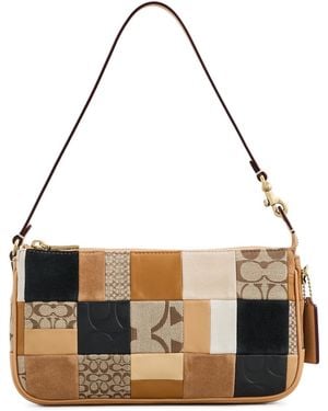 COACH Patchwork Leather Plaza Shoulder Bag - Black