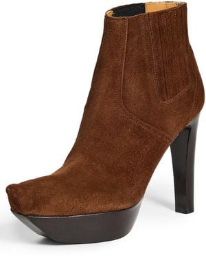 R13 Pointy Toe Platform Heel Boots - Brown