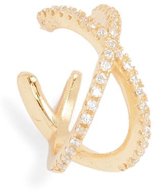 Shashi Stacey Pave Ear Cuff - White