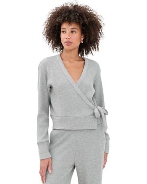 Beyond Yoga Rest Day Waffle Wrap Pullover - White