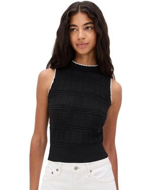 Madewell Mixed Stitch Sleeveless Sweater - Black