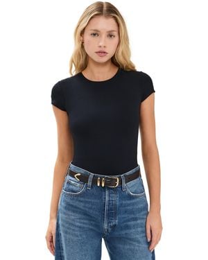 Commando Butter Luxe Cap Sleeve Thong Bodysuit - Black