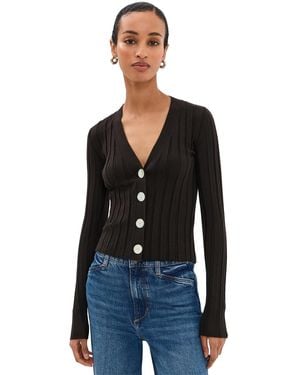 Madewell Ribbed V Neck Cardigan - Black