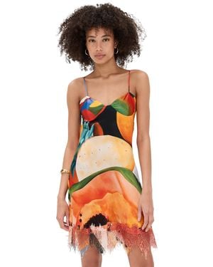 Donde Esteban Salpicon Silk Dress - Red