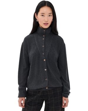 Source Unknown Fabbie Merino Wool Layered Cardigan - Black
