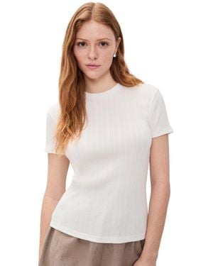 Vince Ribbed Crew Neck - White