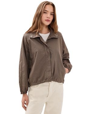 Madewell Funnel Neck Windbreaker Jacket - Brown