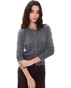 La Ligne Solid Lean Lines Cashmere Cardigan - Black