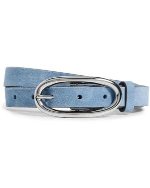 Tory Burch Pierced Suede Large Buckle Belt - Blue