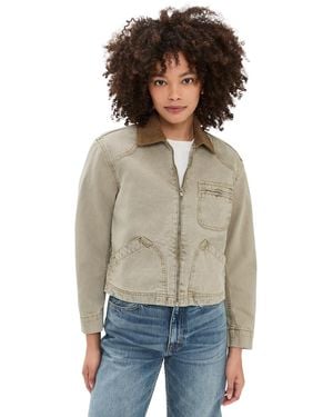 SLVRLAKE Denim Harley Crop Worker Jacket - Multicolor