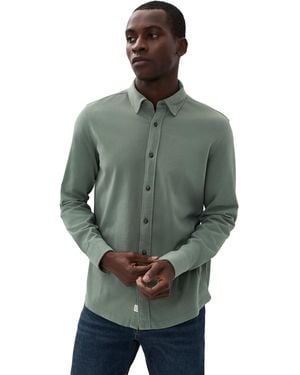 Marine Layer Luxe 250 Button Down Shirt - Green