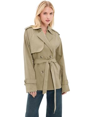 Lioness Cropped Trencherous Coat - Natural