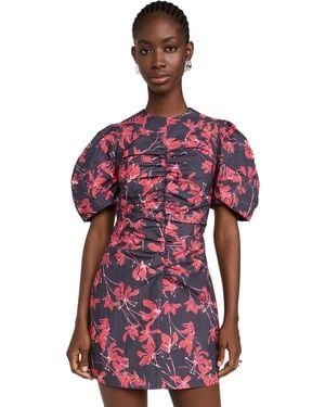 AMUR Tanner Puff Sleeve Mini Dress - Red