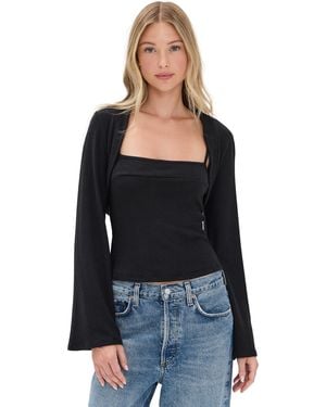 Reformation Chloe Knit Shrug Set - Black