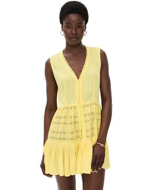 Playa Lucila Eyelet Mini Dress - Yellow