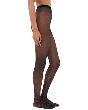Wolford Shimmer Dot Tights - Black