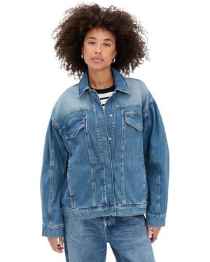GOOD AMERICAN Barrel Sleeve Denim Jacket - Blue