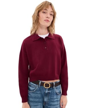 Le Bos Zadie Cropped Polo - Red