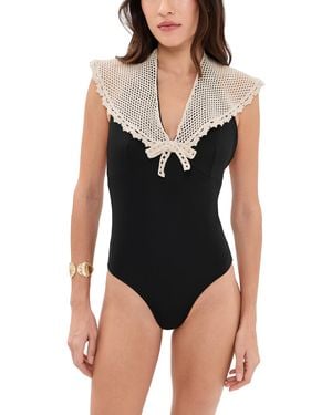Sea Kendall Crochet Sailor One Piece - Black