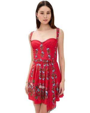 FARM Rio Sweet Bloom Bouquet Mini Dress - Red