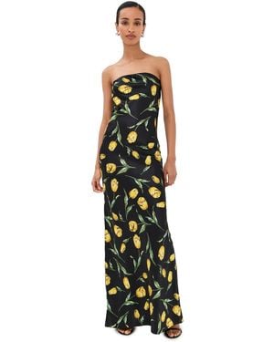 Rodarte Tulip Silk Satin Strapless Gown - Black