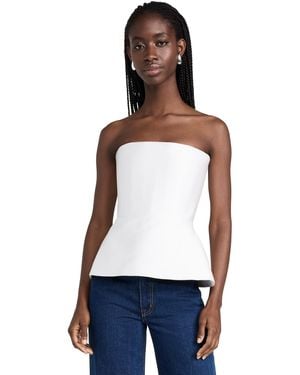 Rozie Corsets Satin Peplum Top - White