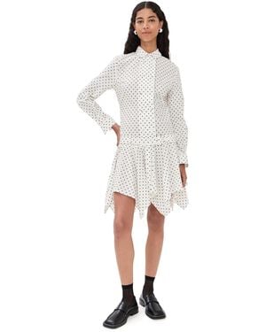 ROKH Trench Shirts Midi Dress - White