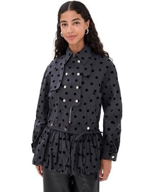ROKH Puff Skirt Buttoned Double Jacket - Black
