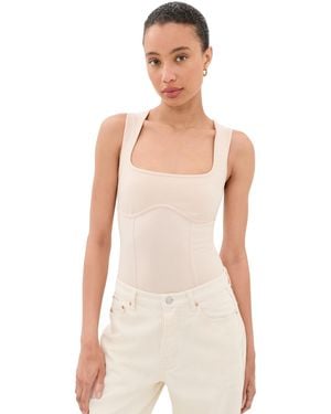 Fleur du Mal Scoop Thong Bodysuit - Natural
