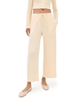 Leset Lauren Crop Drawstring Pants - Natural