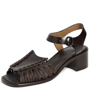 Hereu Alaro Two-Part Heel Sandals - Black