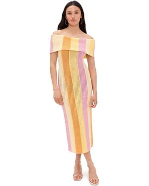 Endless Rose Off Shoulder Sleeveless Midi Dress - Multicolor